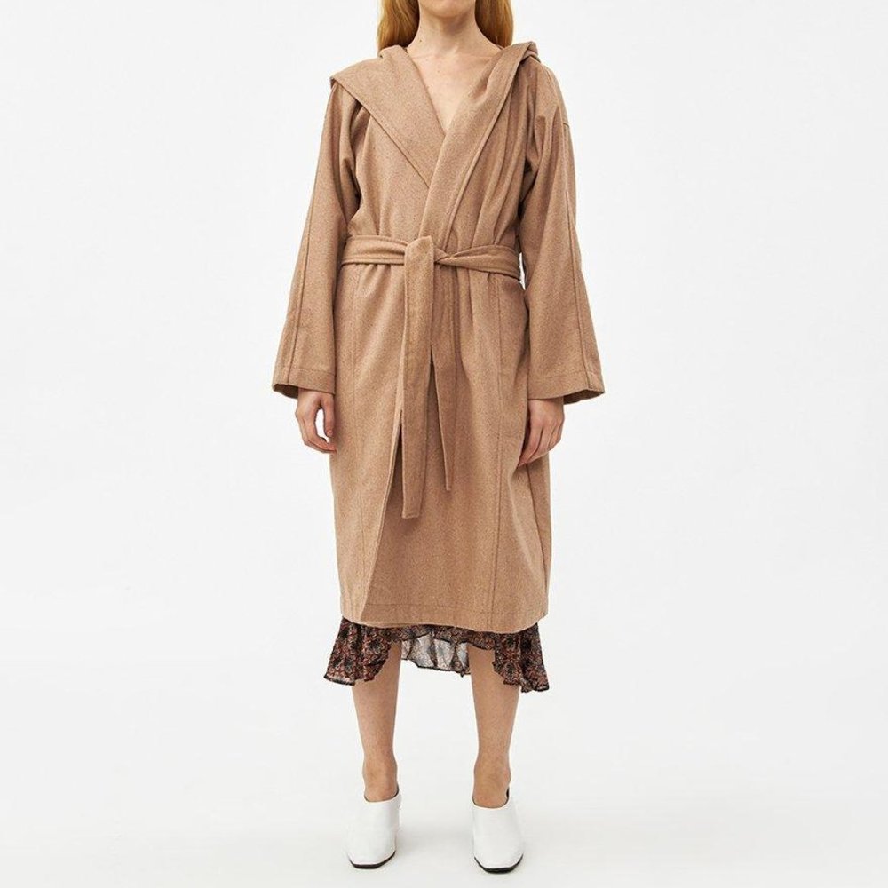 NWT Farrow Julie Felt Wrap Coat in Camel